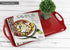 Reston Lloyd Calypso Basics Melamine Serving Ottoman Tray with Handles, Rectangular, Lemon, Lightweight, Durable