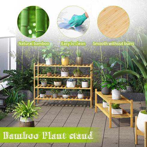 2-Tier Closet BMOSU Bamboo Extended Shoe Rack Premium Stackable Shoe Shelf Storage Organizer for Hallway Living Room