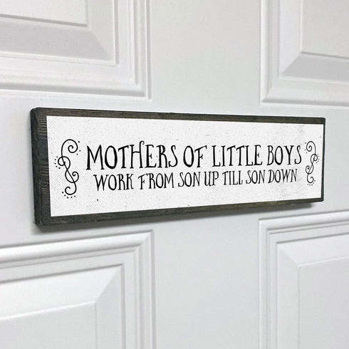 Mom Wood Signs - Medium Wood And Metal for Mothers Of Little Boys