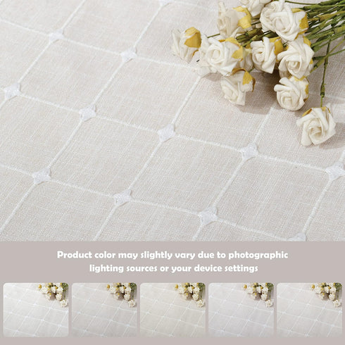 Shunjie.Home 2 Pack Farmhouse Plaid Valances for Windows, Beige, 52" x 18" for Kitchen, Bedroom, Bathroom