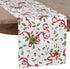 SARO LIFESTYLE Holiday Collection Table Runner, Holly and Ribbon Design, 16" x 72", Multi (3175.M1672B)