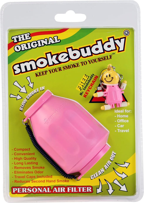 Smoke Buddy Personal Air Purifier Cleaner Filter, Removes Odor - Pink