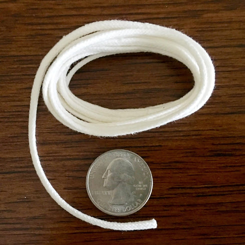 USA Firefly Brand - 5 Feet of 2.6mm Braided Eco Cotton Wick for Oil Lamps and Candles