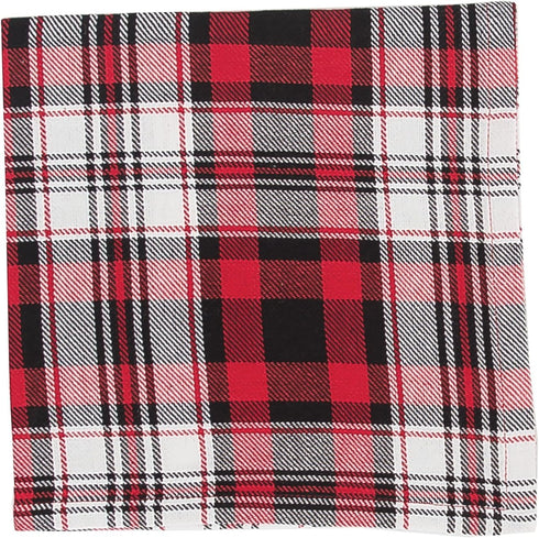 C&F Home Set of 6 Fireside Plaid Cotton Machine Washable Cloth Napkins for Christmas Dining Table Decor