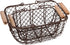 Trademark Innovations Vintage Style Wire Nesting Egg Baskets with Wooden Handles (Set of 2)