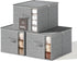 Large Clothes Storage Bins with Sturdy Frame, Foldable Organizer Box for Blankets, Seasonal Clothes, Comforter