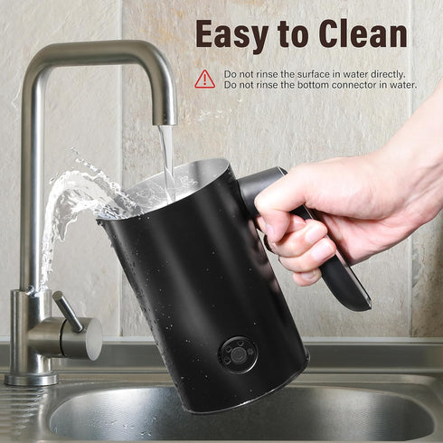 YSSOA Electric Milk Frother Handheld with Stainless Steel Stand, Battery Operated Whisk for Coffee, Frappe, Latte,
