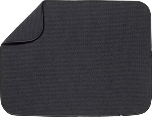 S&T INC. Dish Drying Mat XL, Highly Absorbent Microfiber Kitchen Counter Mat, Extra Large 18" x 24", Black