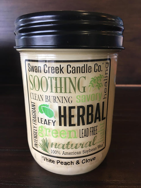 Swan Creek Candle Pantry Jar, 12 oz White Peach Clove