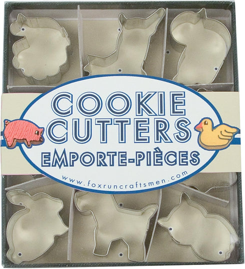 Fox Run Mini Animal Cookie Cutters, Metallic, 0.75 x 1.5 x 1 inches