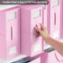 SheetCube 6 Pack Bed Sheet Organizers and Storage - Foldable Linen Closet Organizer with Window and Label, Pink