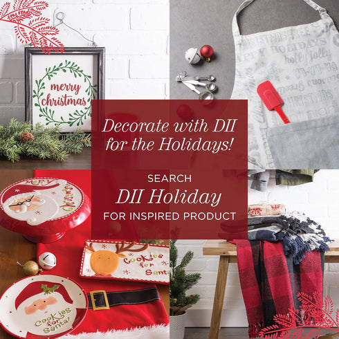 DII Christmas Kitchen Embroidered Table Décor Collection, Snowman Placemat Set, 13x19, Red, 4 Piece
