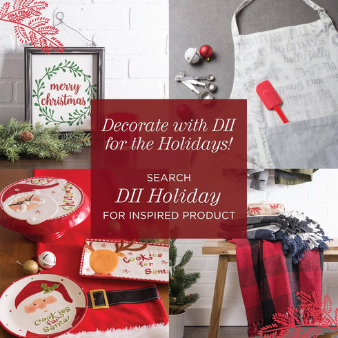 DII Woodland Holly Christmas Holiday Table Runner, 14x72, Poinsettia & Christmas Greenery