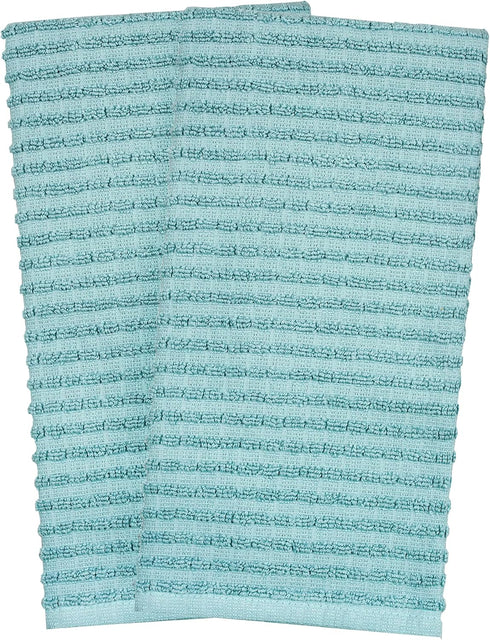 Ritz Royale Collection 100% Combed Terry Cotton Kitchen Towel Set, Highly Absorbent, Oversized, 28" x 18", 2-Pack, Dew