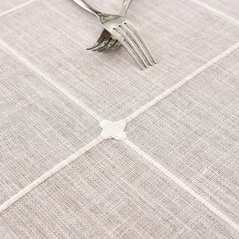 36 36 inch NEWISHER Farmhouse Embroidered Plaid Tablecloth Lattice Fabric Table Cloth Small Square Rustic Brown