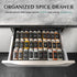 Plastic Spice Drawer Organizer, Expandable Rack for Drawer, Black Seasoning Organizer for Cabinet (Jars Not Included)