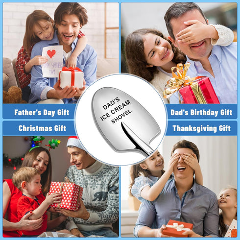 Gifts for Dad - Dad's Ice Cream Shovel, Father Presents, Stainless Steel Ice Cream Shovel for Christmas, Father's Day
