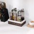 Countertop Set 2 Small Storage Basket With Liner,Wicker Decorative Basket for coffee table,RectangleTray,Bathroom