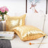 YOUR SMILE Pack of 2 New Luxury Series Gold Blink Decorative Sequin & Comfy Satin Throw Pillow Cover, 18" x 18"