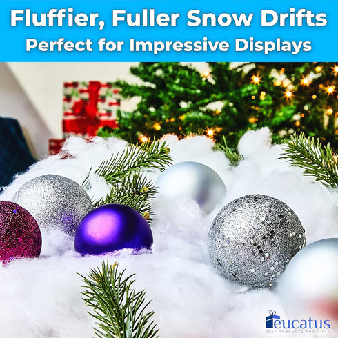 Super Realistic Fake Snow Blanket 30 sqft - Cotton-Like Fluffy Snow for Winter Mantle Village, 3 Pack, Crisp
