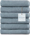 Welhome Franklin Premium 6 Pack Hand Towels Popcorn Textured Dusty Blue Bathroom