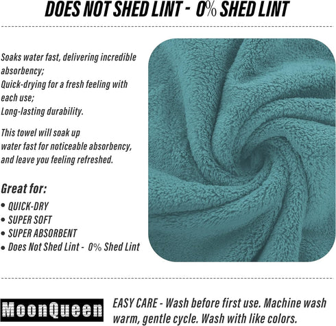 18 Pack 16 28 inches MOONQUEEN Premium Hand Towels - Quick Drying - Microfiber Coral Velvet Highly Absorbent Towels
