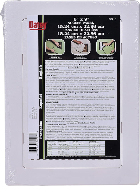 Oatey 34247 Louvered Design Access Panel Frame, ABS 6x9, White