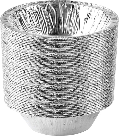 PLASTICPRO 6'' Inch Round Tin Foil Cake Pans, Disposable Aluminum, Freezer & Oven Safe, Pack of 50