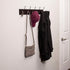 BirdRock Home Tri Hook Coat Rack, 5 Hooks, Wall Mount Hat Rack, Black Finish with Satin Nickel Hooks