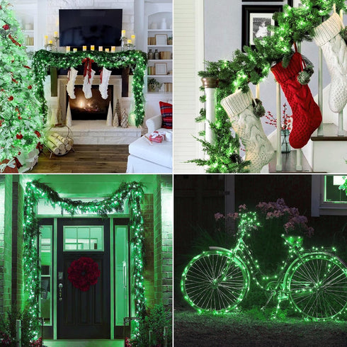 mimigogo 50-Count Lights,13Feet Bulb Green Christmas Incandescent Green Mini String Lights,Fairy St. Patrick's Day