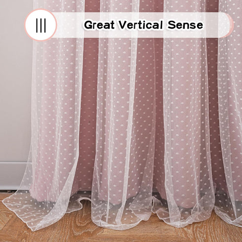 Grommet 52x84 Inch, 2 MYSKY HOME Pink Blackout Curtains for Girls Bedroom & Nursery Kids Blush Princess Double Layer