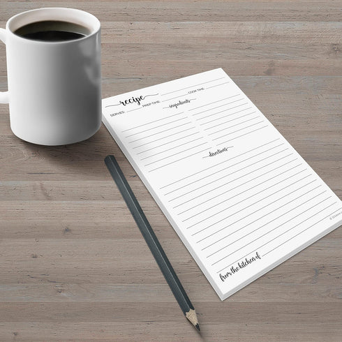 321Done Recipe Paper 5.5x8.5 White, 50-Pack, Blank Recipe Paper for Recipe Binder, Minimalist Refill Pages