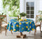 Newbridge Round Vinyl Tablecloth, 70 Inch, Mediterranean Zest Vinyl Flannel Backed Table Cloth with Lemon Print