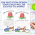 Hadley Designs 25 Birthday Party Invitations, Farm Barnyard Animal Pig Cow for Girl Boy, Printable Template, Tractor