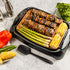 OVENTE Electric Indoor Grill, 13x10 Inch Non-Stick Surface, 1000W Fast Heat, Adjustable Temperature, Dishwasher Safe