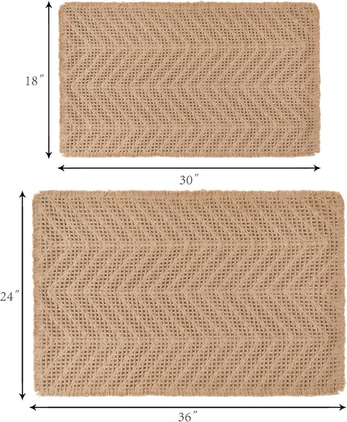 Boho Bathroom Floor Mat, Super Absorbent Non-Slip Washable Bath Mat, Quick Dry Shower Mats, Brown, 18"*30"
