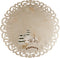 Linens, Art and Things Embroidered Rustic Beige Christmas Winter Snow Scene Round Doily, 24 Inch Round