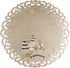 Linens, Art and Things Embroidered Rustic Beige Christmas Winter Snow Scene Round Doily, 24 Inch Round