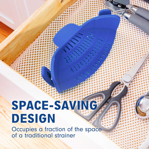 Kitchen Gizmo Snap N' Strain, Silicone Clip-On Colander for Vegetables and Pasta, Essential Cooking Tool