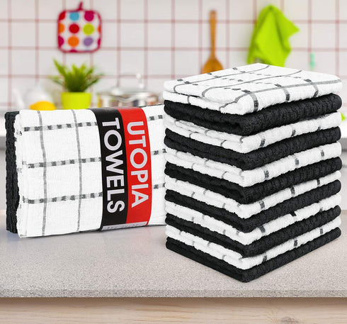 12 Pack, 15 25 Inches, 100% Set, Utopia Towels - Kitchen Towels x Ring Spun Cotton Super Soft and Absorbent Linen Dish