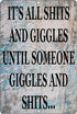Rogue River Tactical Funny Sh%TS and Giggles Metal Tin Sign, 12x8 Inch Wall Decor