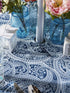 DII Paisley Outdoor Tabletop Collection, Water Resistant Tablecloth, 60" Round, Blue