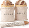 Leafico Bread Bag Set 2 Cotton Loaf Bags + 1 Baguette Bag