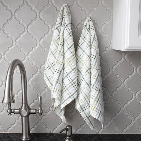 Ritz Royale Collection Kitchen Towel Set, 100% Combed Terry Cotton, 2-Pack, Cactus Green