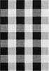Buffalo Plaid Outdoor Rug 2x3, Black and White Checkered Cotton Woven Rug for Indoor Outdoor Entryway