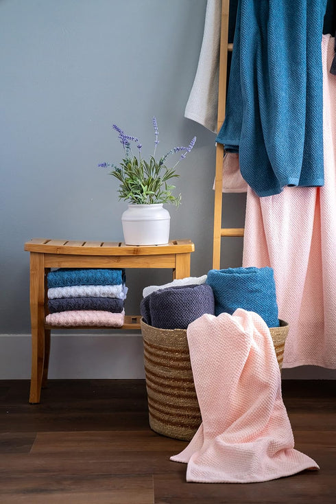79459 Set, 2 2 2 6 Simpli-Magic Popcorn Textured Bath Towels Bath Towels, Hand Towels, Washcloths, Pieces, Pink