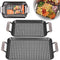 Camerons BBQ Grill Topper Grilling Pans, Set of 2, Non-Stick Barbecue Trays for Indoor Outdoor Use