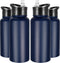 VEGOND 32 oz Insulated Water Bottle Bulk, Stainless Steel Metal Water Bottles with Leak Proof Straw Lid & Spout Lid, 4