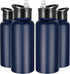 VEGOND 32 oz Insulated Water Bottle Bulk, Stainless Steel Metal Water Bottles with Leak Proof Straw Lid & Spout Lid, 4