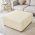 ANWUCHEN 18x30x25 inches, 0.45 lbs, Ottoman Cover - High Stretch Knitted Jacquard Fabric, Medium Beige, Square